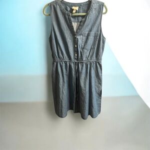 NWT St. John's Bay Sleeveless Denim Chambray Dress Size L